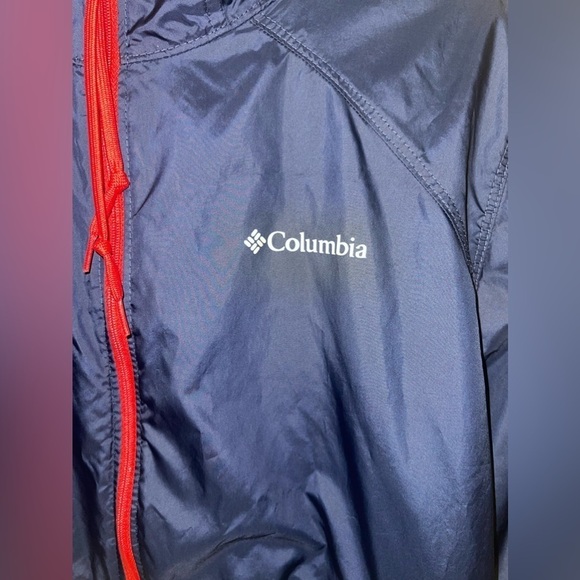 Columbia Women's Center Ridge Lightweight Windbreaker Jacket White Blue Size Med - Picture 3 of 5